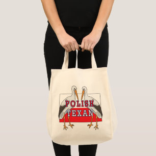 Polish Texan White Stork Tote Bag