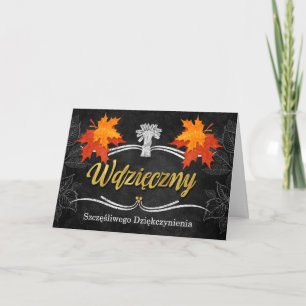 Polish Thanksgiving Grateful Belssings Chalk Holiday Card