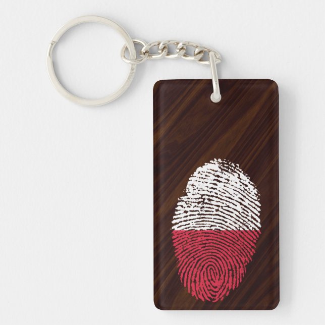 Polish touch fingerprint flag keychain (Front)