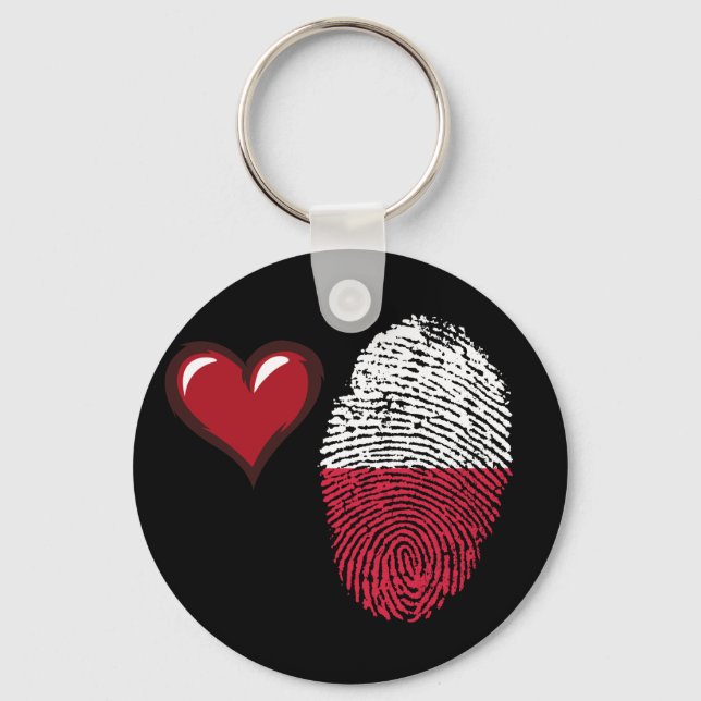 Polish touch fingerprint flag keychain (Front)
