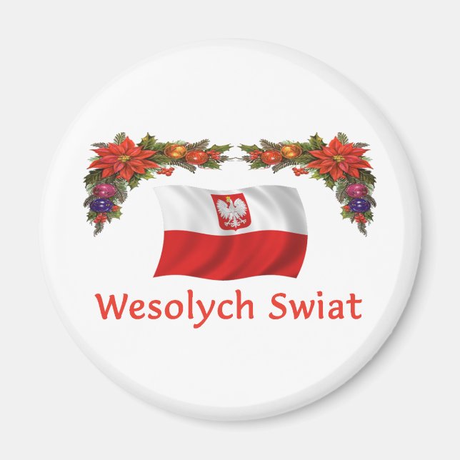 Polish Wesolych Swiat Magnet (Front)