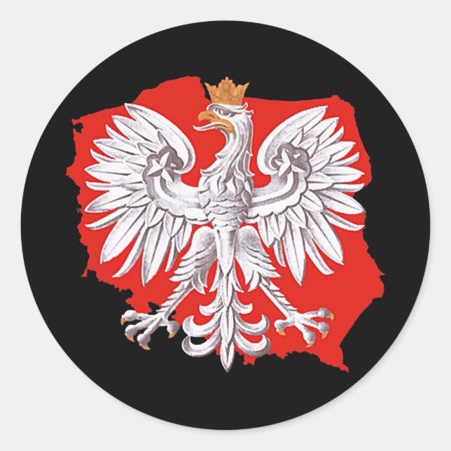 Polish White Eagle Poland Map Polska Family Classic Round Sticker (Front)
