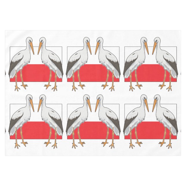 Polish White Stork Tablecloth (Front (Horizontal))