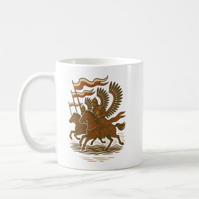 Polish Winged Hussars Charge Coffee Mug (Left)