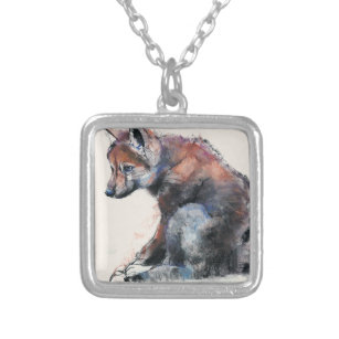 Polish Wolf Pup 2001 Silver Plated Necklace