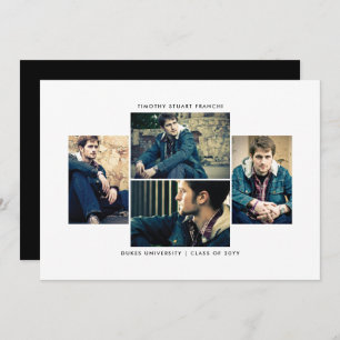 Polished 4 Photo Graduation Faire-part