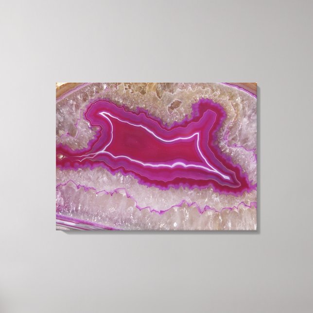 Polished Agate Quartz Geode Face Canvas Print (Front)