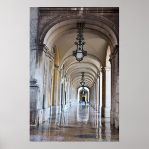 Polished Arched Hallway, Portugal Poster