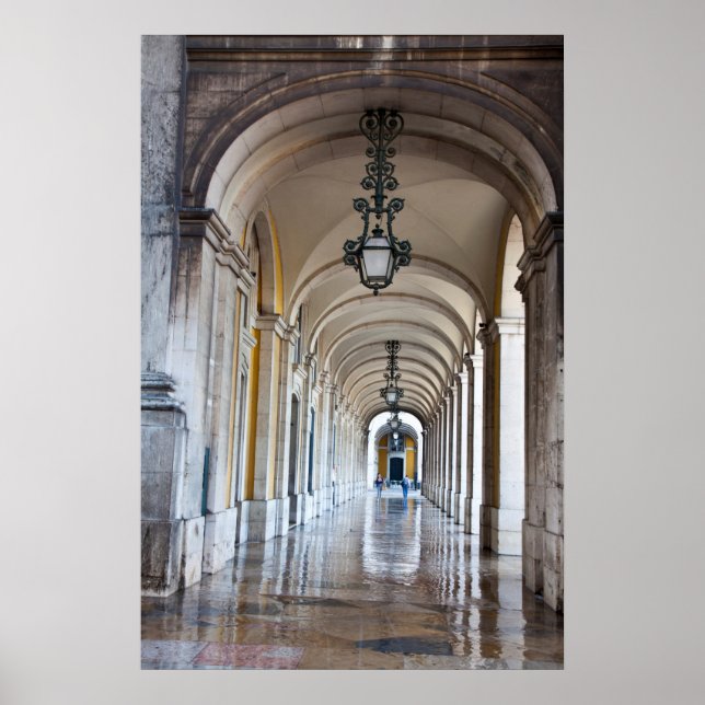 Polished Arched Hallway, Portugal Poster (Front)