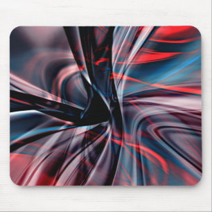 Polished burgundy curves overlapping crooked red mouse pad