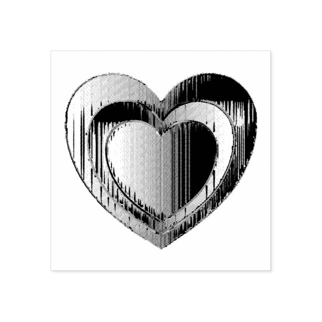 Polished Chrome Heart Rubber Stamp (Imprint)