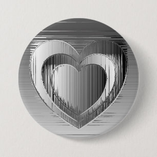 Polished chrome hearts 3 inch round button