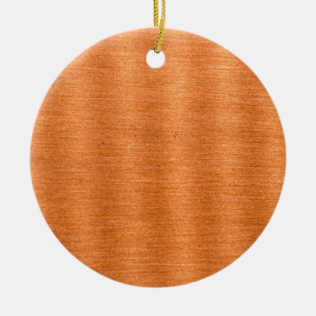 Polished Copper Wavy Texture Background Ceramic Ornament (Front)