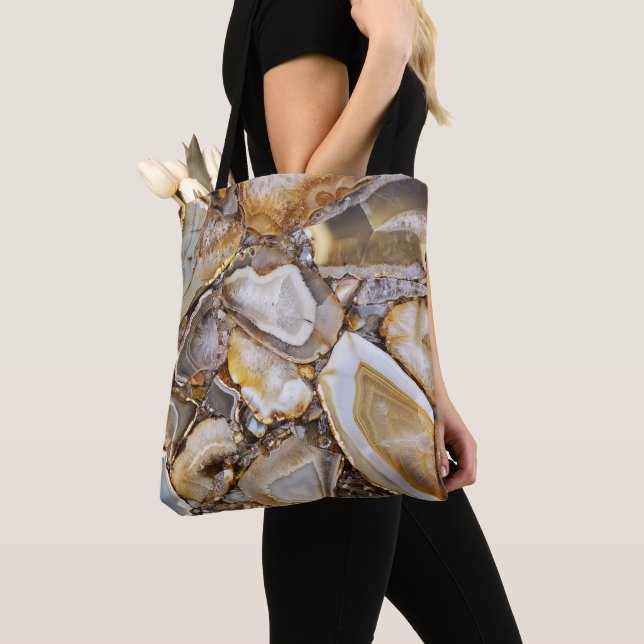 Polished Geode Stones Tote Bag (Close Up)
