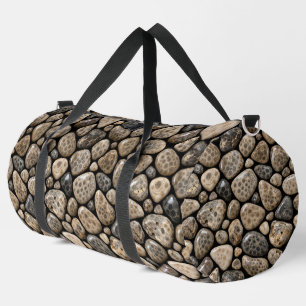 Polished Michigan Petoskey Stone Collection Duffle Bag