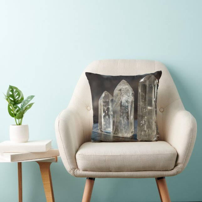 Polished Point Crystals Energy Throw Pillow (Chair)