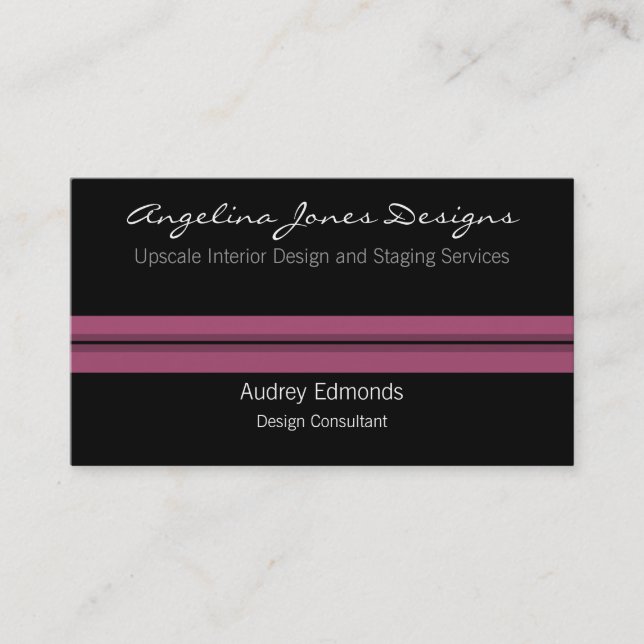 Polished Professional Business Card, Fuchsia Card (Front)