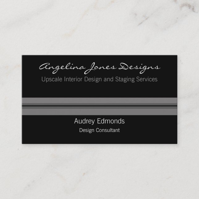 Polished Professional Business Card, Grey Card (Front)