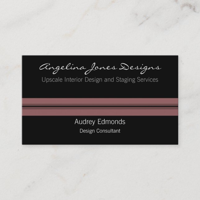 Polished Professional Business Card, Soft Mauve Business Card (Front)