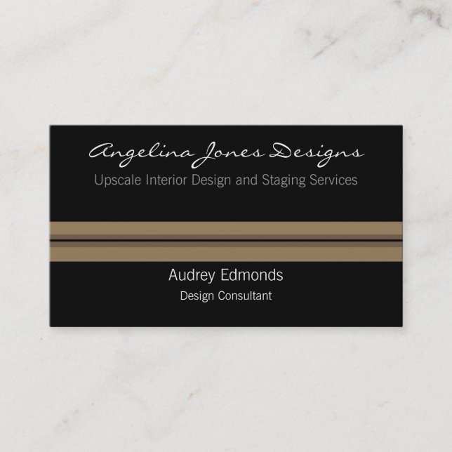 Polished Professional Business Card, Tan Business Card (Front)