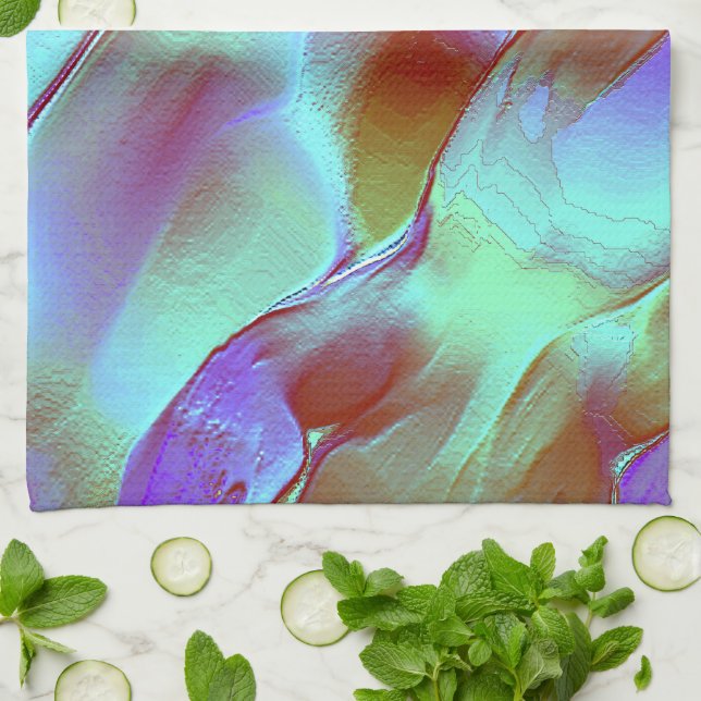 Polished rock in chrome purple kitchen towel (Folded)