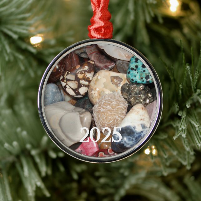 Polished Rocks Collection, Rock Hound Metal Ornament (Tree)