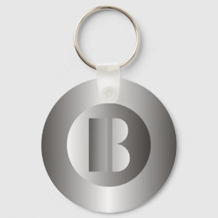 Polished Steel "B" Keychain