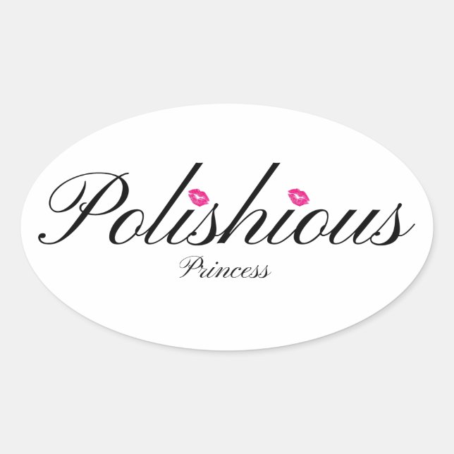 Polishious Princess Oval Stickers, Glossy Sticker (Front)