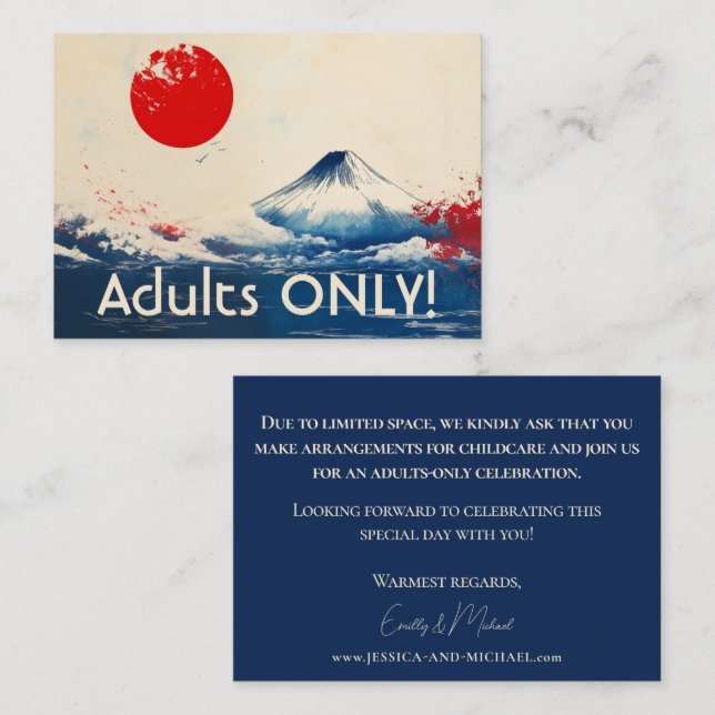 Polite NO KIDS Japonesque Harmony with Fuji Enclosure Card (Front/Back)