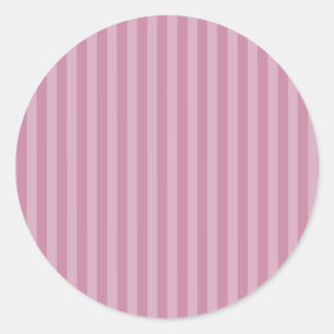 Polite Pink Monochrome Vertical Stripes Classic Round Sticker
