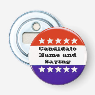 Political Button Bottle Opener