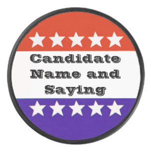 Political Button Hockey Puck