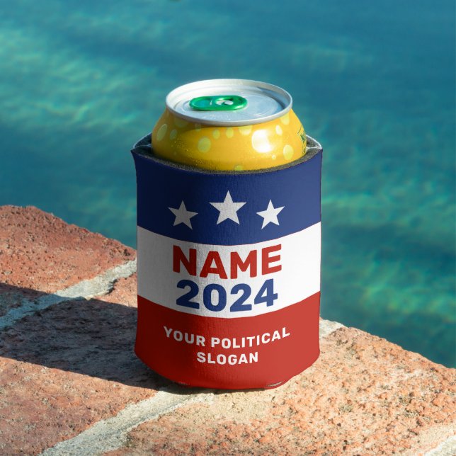 Political Campaign 2024 Red & Blue US Election  Can Cooler (In Situ Pool)