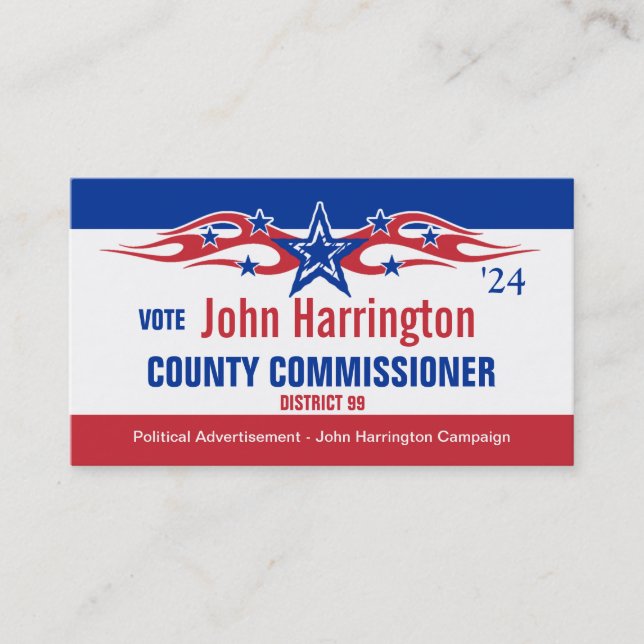 Political Campaign Card - County Commissioner (Front)