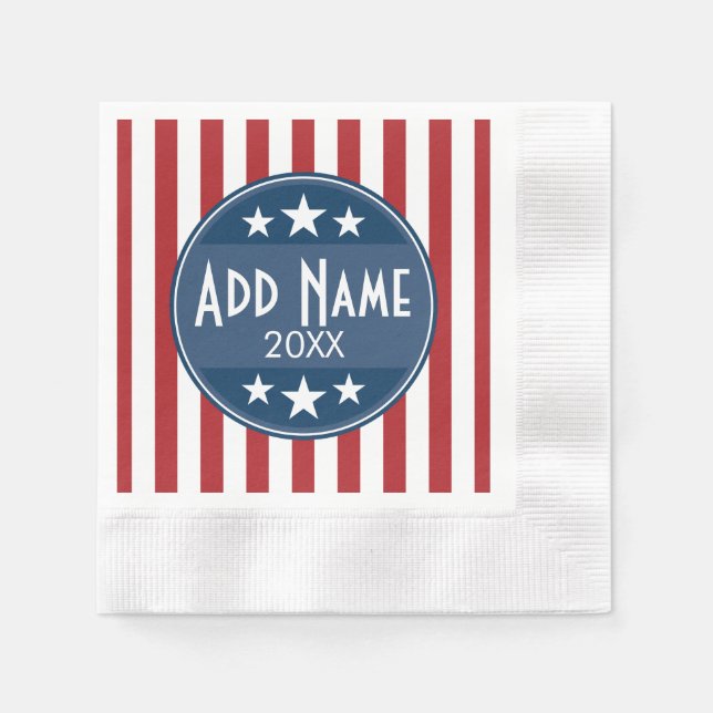 Political Campaign - Patriotic Stars and Stripes Napkin (Front)