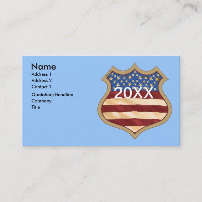 Political Campaign Shield  Business Card (Front)