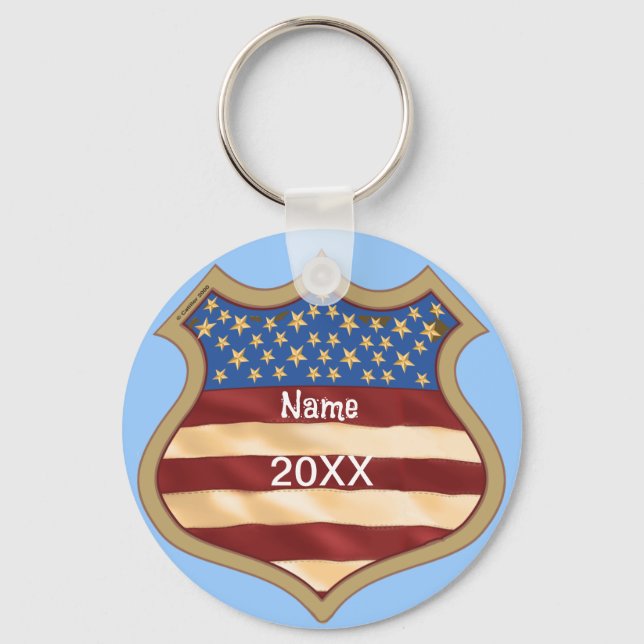 Political Campaign Shield  Keychain (Front)
