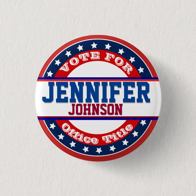 Political Campaign Template 1 Inch Round Button (Front)