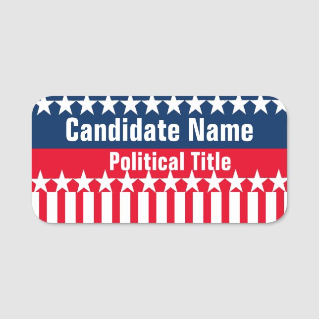Political Campaign Template Name Tag (Front)
