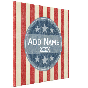 Political Campaign - vintage stars and stripes Canvas Print
