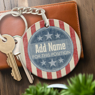 Political Campaign - vintage stars and stripes Keychain