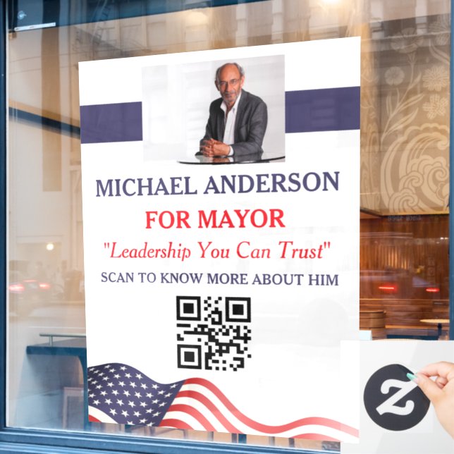 Political Candidate Campaign Window Cling (Cafe Window)
