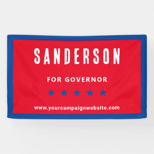 Political Election Campaign Name Red White Blue Banner