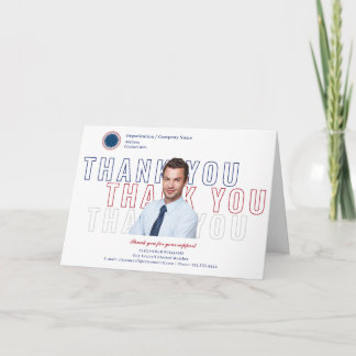 Political Election Campaign Team Volunteers Donors Thank You Card