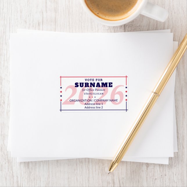 Political Election Custom Campaign Candidate Name Label (Insitu)