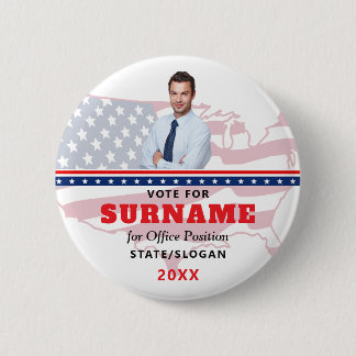 Political Election Red Campaign Custom Candidate 2 Inch Round Button