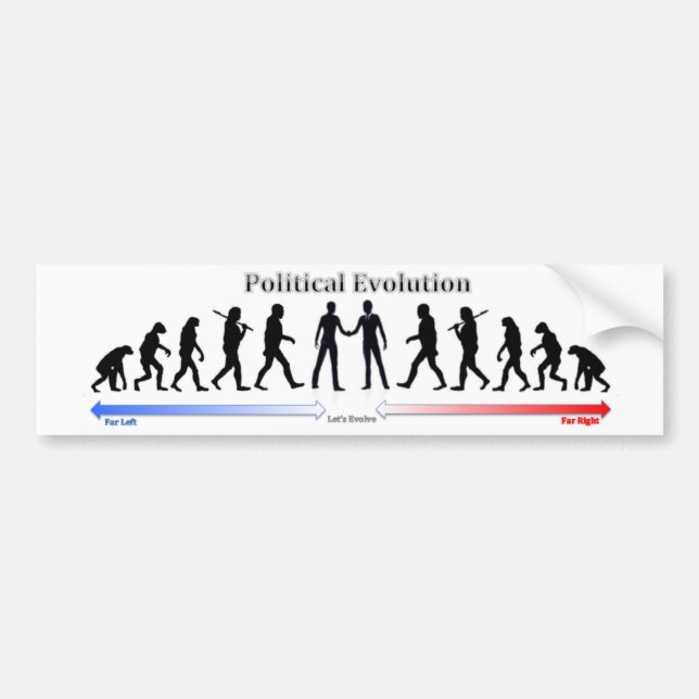 Political Evolution Bumper Sticker (Front)