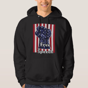 Political Free Speech with Fist pump Hoodie