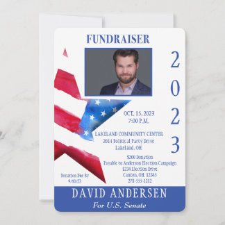 Political Fundraiser Invitation W/Photo