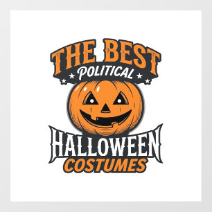Political Halloween Costume Pumpkin Vintage Shirt_ Window Cling